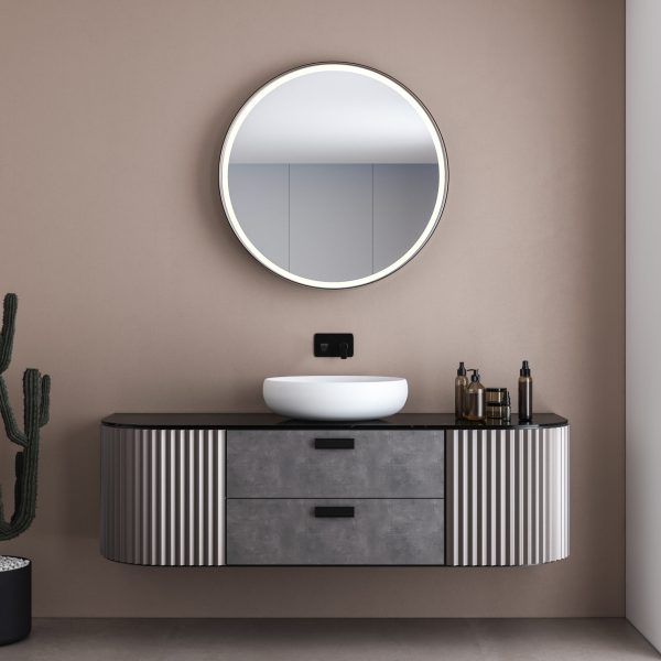 corner-minimalist-panoramic-bathroom-with-concrete-wall-parquet-floor-white-sink-with-mirror